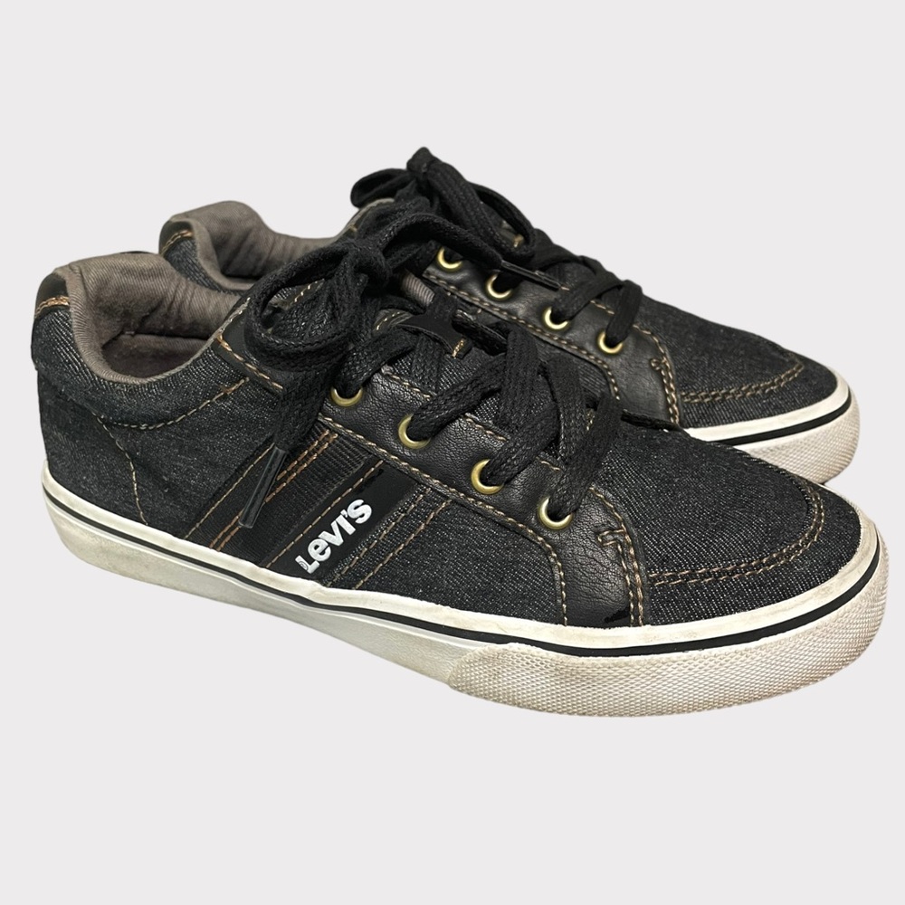 Levi’s - Kids Denim Lo-Top Sneaker - Navy/Black - Youth Size 2.5